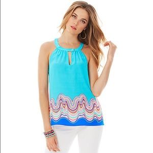 Lilly Pulitzer Aqua Rohan Halter Top